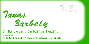 tamas barbely business card